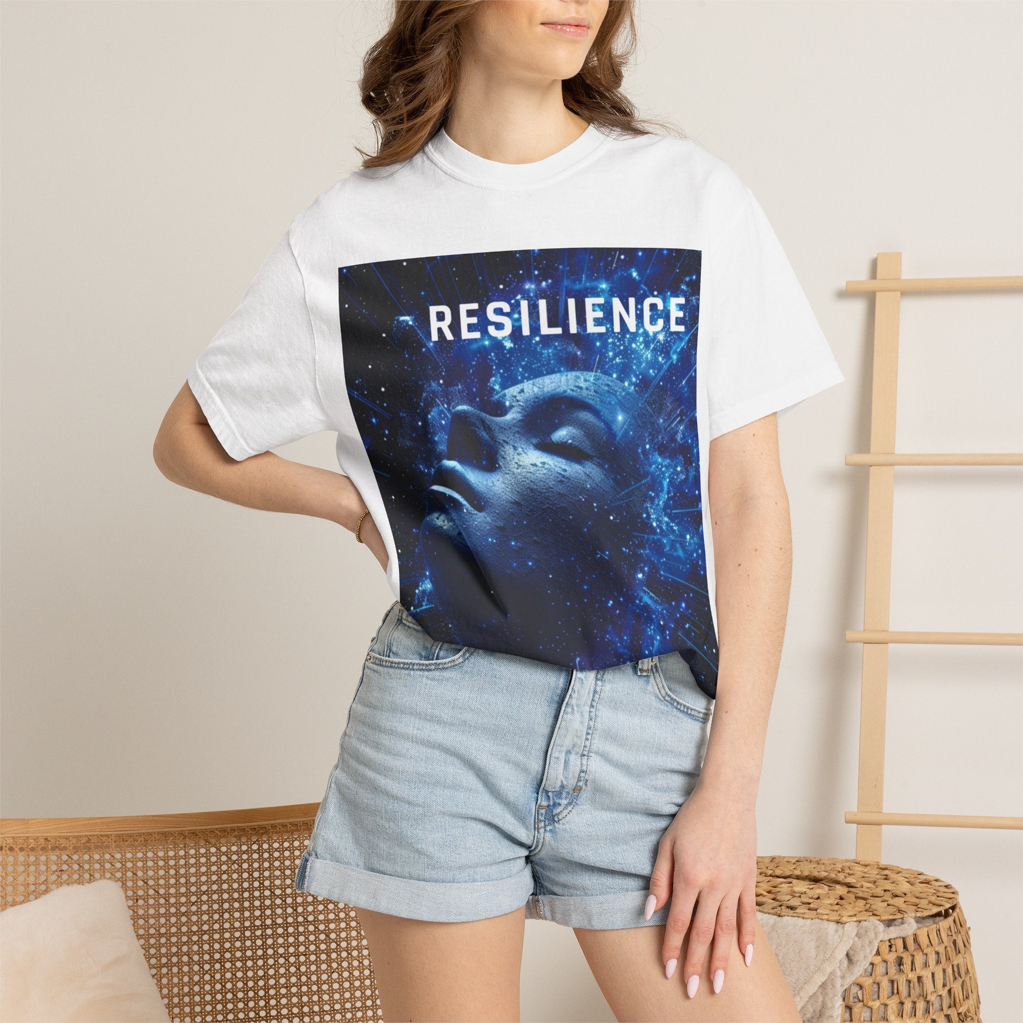 Resilience Graphic T-Shirt — Inspirational Cosmic Portrait Tee
