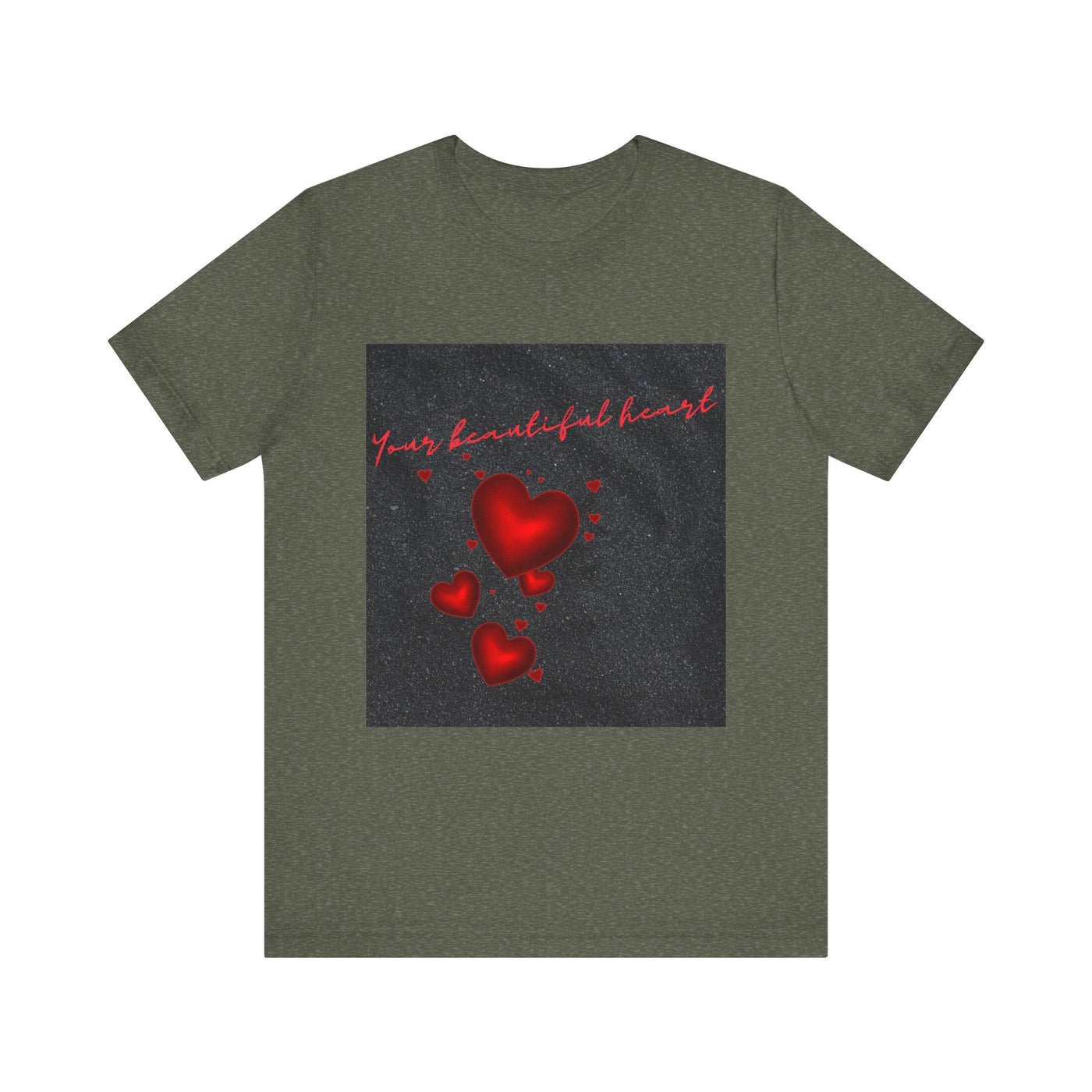 Your Beautiful Heart Unisex Short Sleeve Tee - Romantic Heart Design