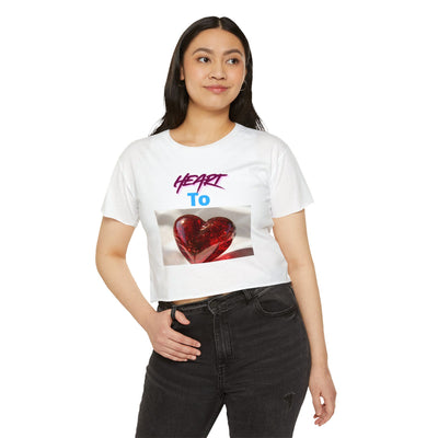 Heart To Red Glass Heart Women's Festival Crop Top — Cute Valentine's / Festival Summer Tee