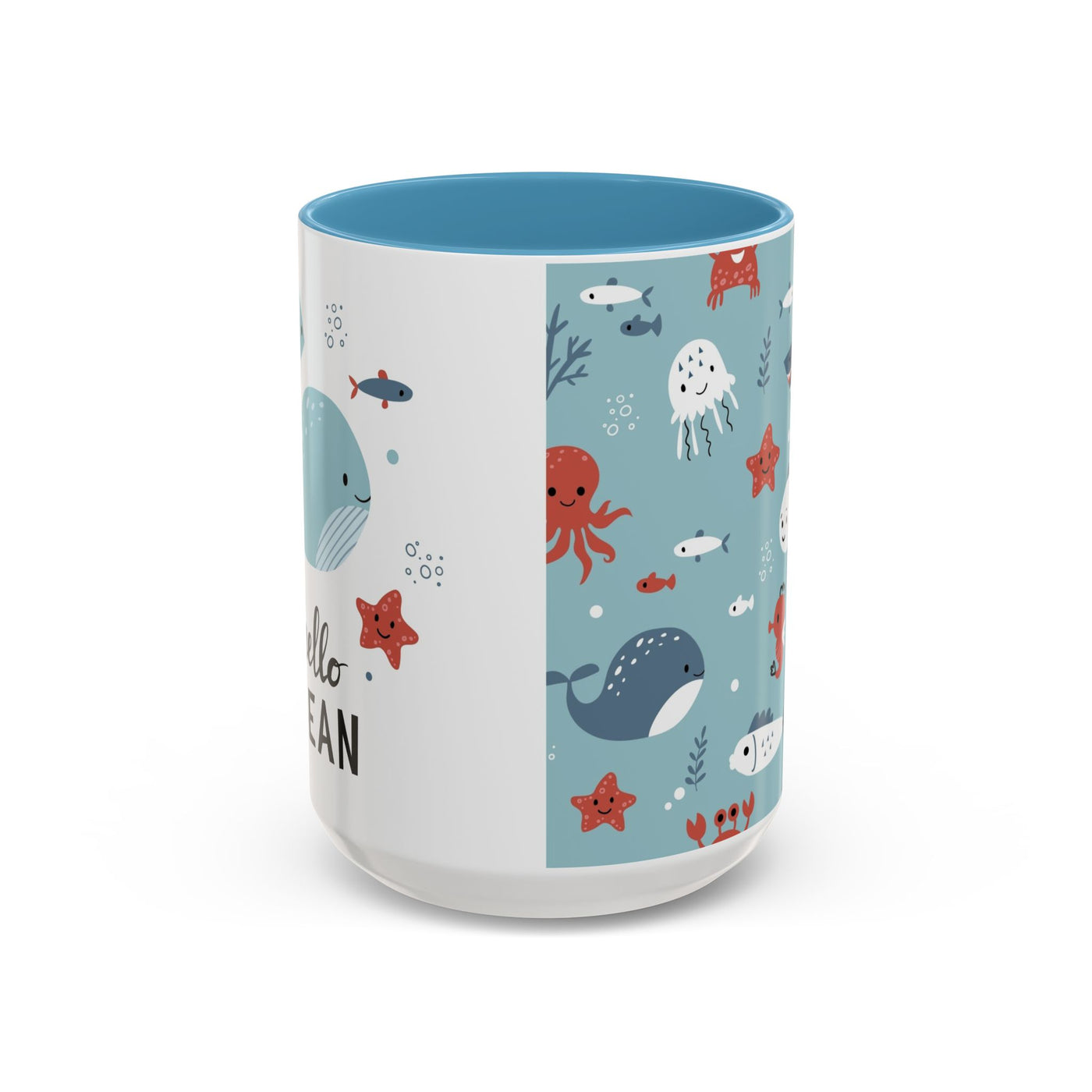Cute Ocean Animal Accent Mug, Perfect Gift for Marine Lovers, Fun Coffee Cup, Sea Life Decor, Unique Birthday Present