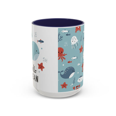 Cute Ocean Animal Accent Mug, Perfect Gift for Marine Lovers, Fun Coffee Cup, Sea Life Decor, Unique Birthday Present