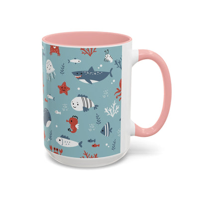 Cute Ocean Animal Accent Mug, Perfect Gift for Marine Lovers, Fun Coffee Cup, Sea Life Decor, Unique Birthday Present