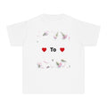 Youth Tee — Floral Heart "To" Design (Kids Valentine Top)