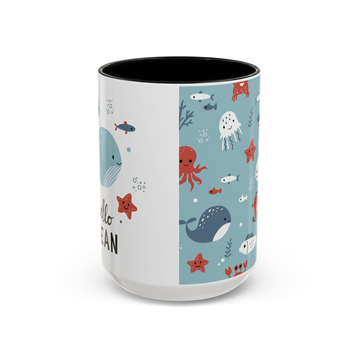 Cute Ocean Animal Accent Mug, Perfect Gift for Marine Lovers, Fun Coffee Cup, Sea Life Decor, Unique Birthday Present