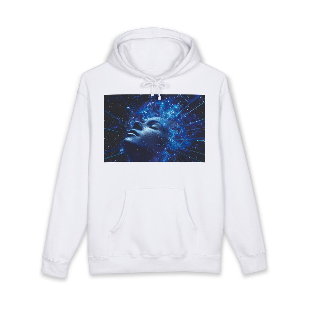 Cosmic Mind Hoodie — Blue Galaxy Face Graphic Sweatshirt