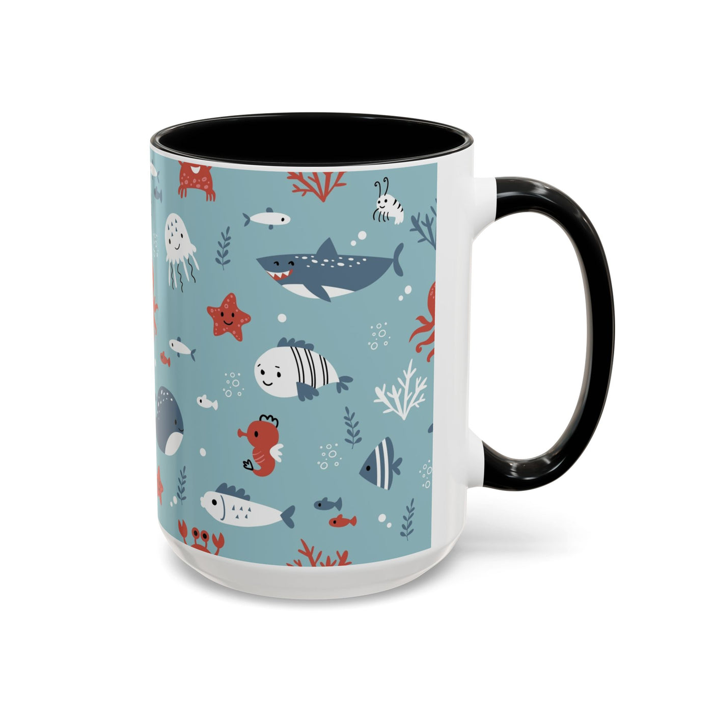 Cute Ocean Animal Accent Mug, Perfect Gift for Marine Lovers, Fun Coffee Cup, Sea Life Decor, Unique Birthday Present