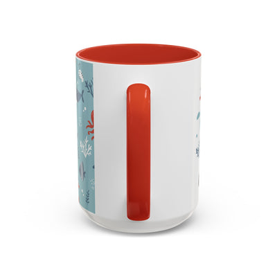 Cute Ocean Animal Accent Mug, Perfect Gift for Marine Lovers, Fun Coffee Cup, Sea Life Decor, Unique Birthday Present
