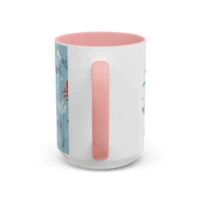 Cute Ocean Animal Accent Mug, Perfect Gift for Marine Lovers, Fun Coffee Cup, Sea Life Decor, Unique Birthday Present