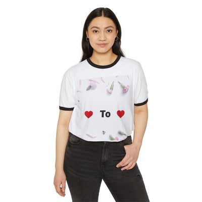 Love Hearts "To" Graphic Ringer Tee