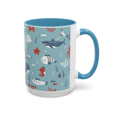 Cute Ocean Animal Accent Mug, Perfect Gift for Marine Lovers, Fun Coffee Cup, Sea Life Decor, Unique Birthday Present