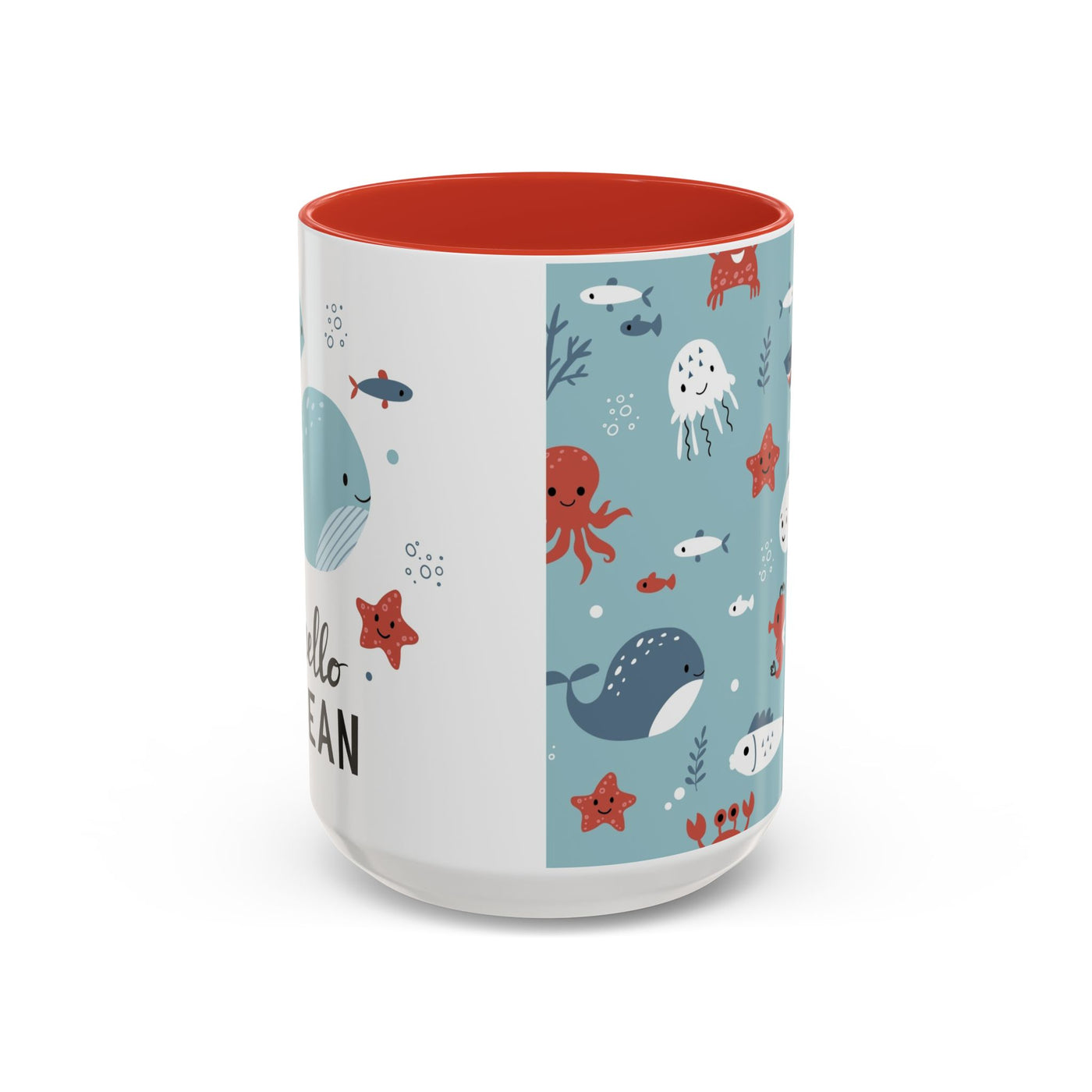 Cute Ocean Animal Accent Mug, Perfect Gift for Marine Lovers, Fun Coffee Cup, Sea Life Decor, Unique Birthday Present