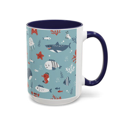 Cute Ocean Animal Accent Mug, Perfect Gift for Marine Lovers, Fun Coffee Cup, Sea Life Decor, Unique Birthday Present