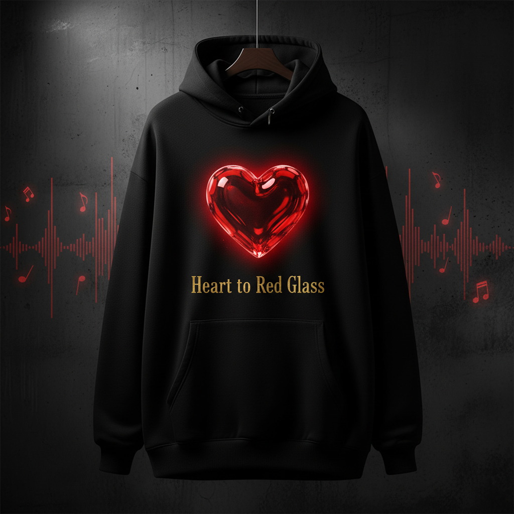Heart to Red Glass Heart Hoodie