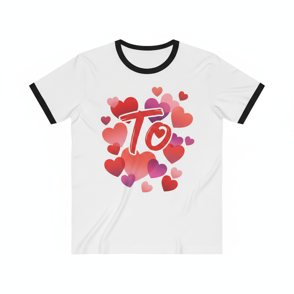 Love Hearts To Graphic Ringer Tee Design