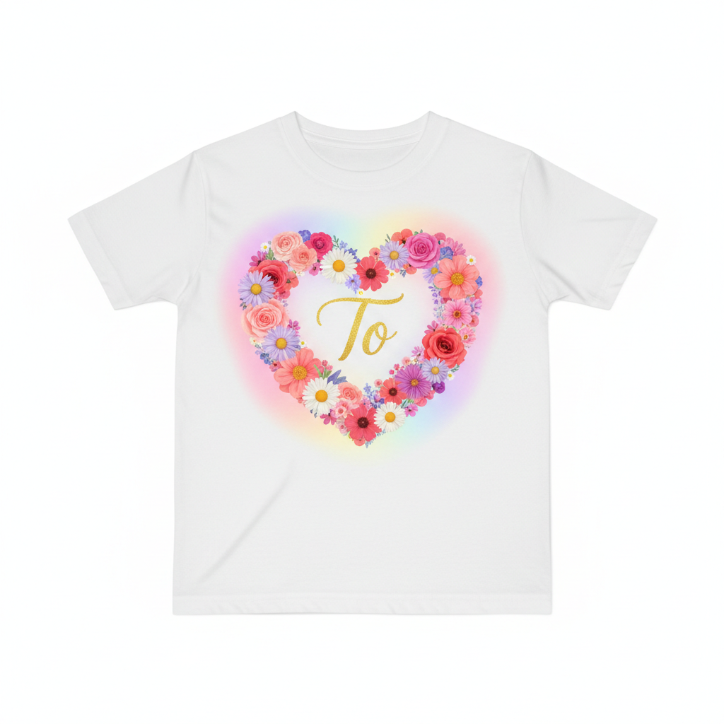 Youth Tee Floral Heart To Design
